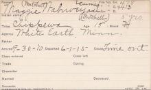 Maggie Mitchell Student Information Card