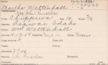 Martha Wettenhall Student Information Card