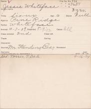 Jessie Whiteface Student Information Card