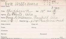 Eva Williams Student Information Card