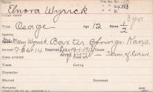 Elnora Wyrick Student Information Card