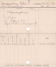 John Greensky Progress Card