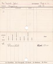 John Robert McIntosh Progress Card