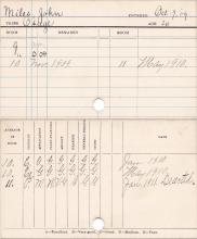John Miles Progress Card