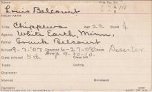 Louis Belcourt Student Information Card