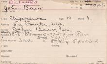 John Bear Student Information Card