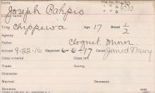 Joseph Bahpio Student Information Card