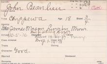 John Beaulieu Student Information Card