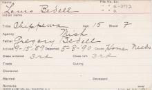 Louis Bedell Student Information Card