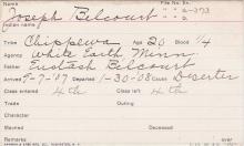 Joseph Belcourt Student Information Card