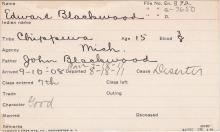 Edward Blackwood Student Information Card