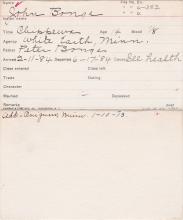 John Bonga Student Information Card