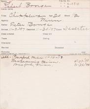 Robert Bonga Student Information Card