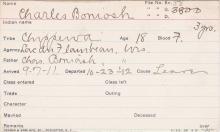 Charles Boniosh Student Information Card