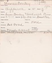 Thomas Bouley Student Information Card