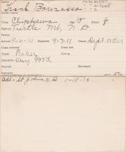 Frank Bourassa Student Information Card