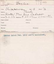 Reuben Boyles Student Information Card
