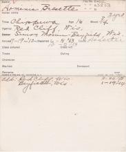 Dominick Bresette Student Information Card