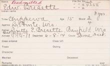 Edward Bresette Student Information Card