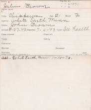 Julius Brown Student Information Card