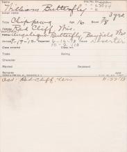 William Butterfly Student Information Card