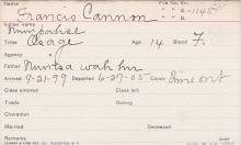 Francis Cannon (Numpahse) Student Information Card