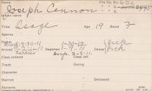 Joseph Cannon Student Information Card
