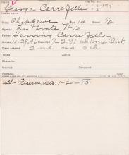 George Carefell Student Information Card