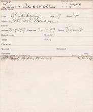 Louis Caswell Student Information Card