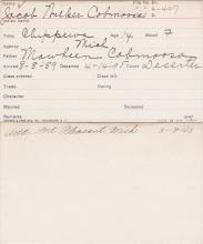 Jacob Walker Cobmoosa Student Information Card
