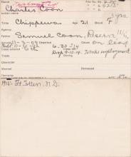 Charles Coon Student Information Card