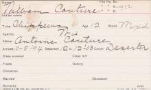 William Couture Student Information Card