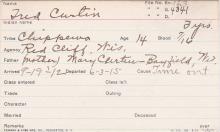 Fred Curtin Student Information Card