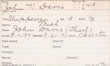 John N. Davis Student Information Card