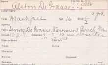 Alston DeGrasse Student Information Card