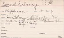 Samuel Deloney Student Information Card