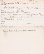 Edward De Marr Student Information Card