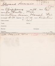 Edward Dennis Student Information Card
