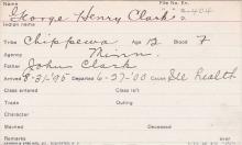 George Henry Clark Student Information Card
