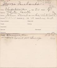 George Fairbanks Student Information Card
