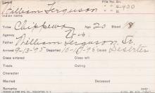 William Ferguson Student Information Card
