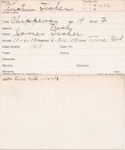 Austin Fisher Student Information Card