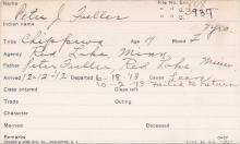 Peter J. Fuller Student Information Card