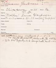 William Gardner Student Information Card