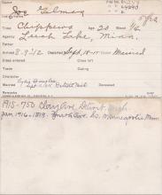 Joe Gilman Student Information Card