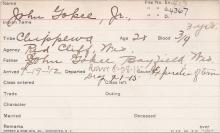 John Gokee Jr. Student Information Card