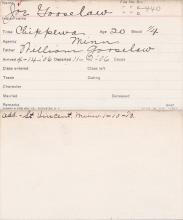 Joe Gooselaw Student Information Card