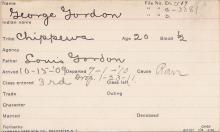 George Gordon Student Information Card