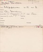 Mike Gordon Student Information Card