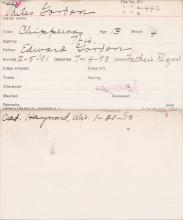 Miles Gordon Student Information Card